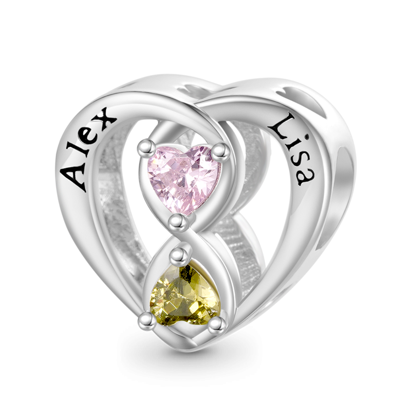 Infinite Love Engravable Birthstone Charm