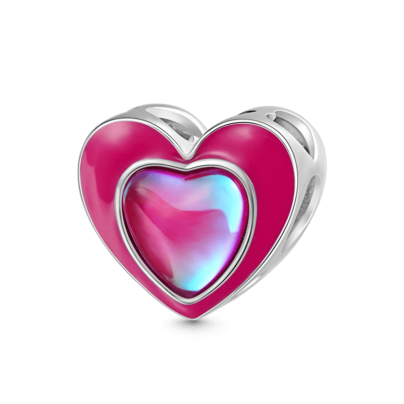 Pink&Purple Heart Charm