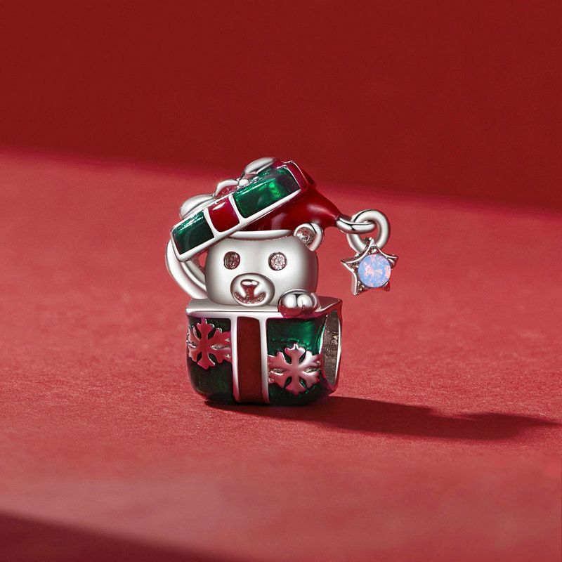 Christmas Gift Bear Charm