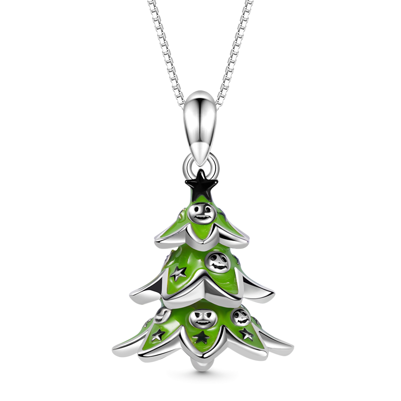 Skull Christmas Tree Necklace