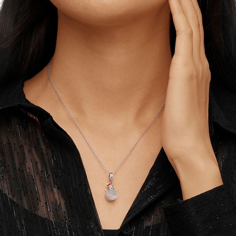 Transparent Snowman Pendant