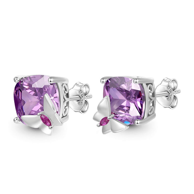 Purple Butterfly Earrings