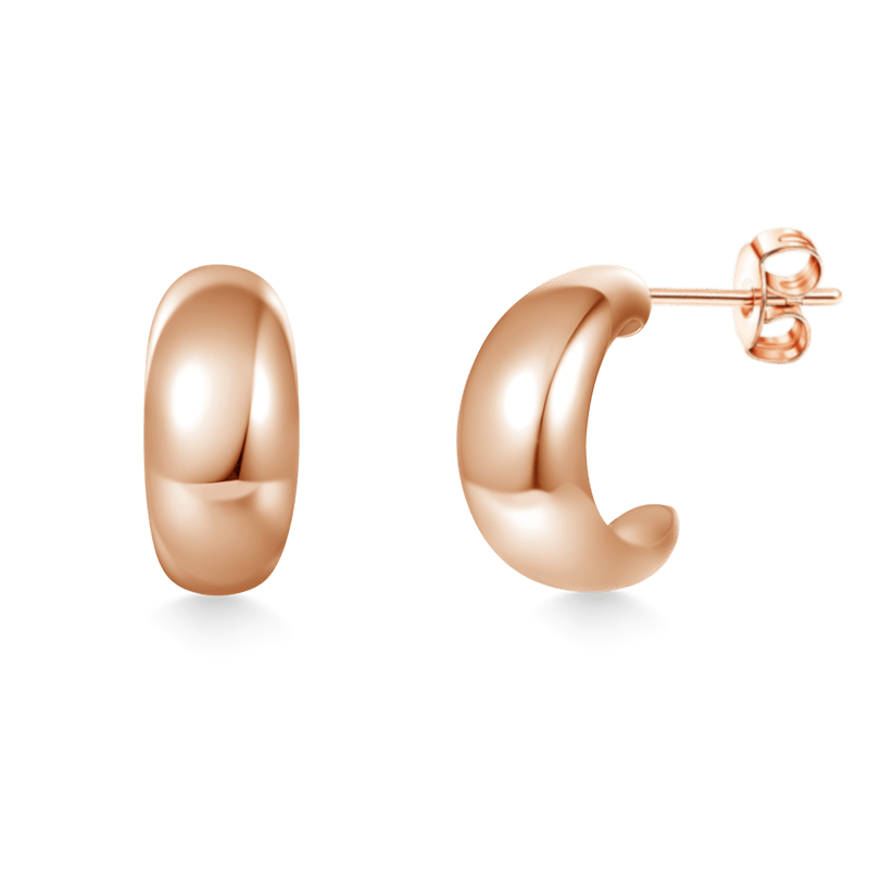 Dome Crescent Stud Earrings