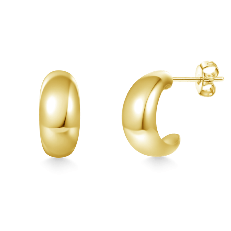 Dome Crescent Stud Earrings