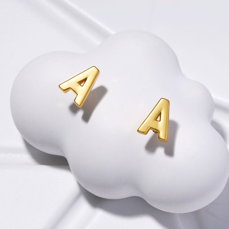 Initial Letters Stud Earrings