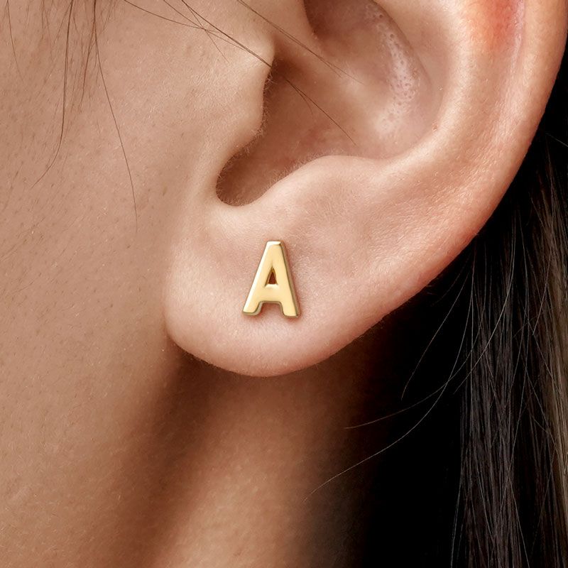 Initial Letters Stud Earrings