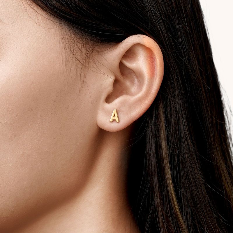Initial Letters Stud Earrings