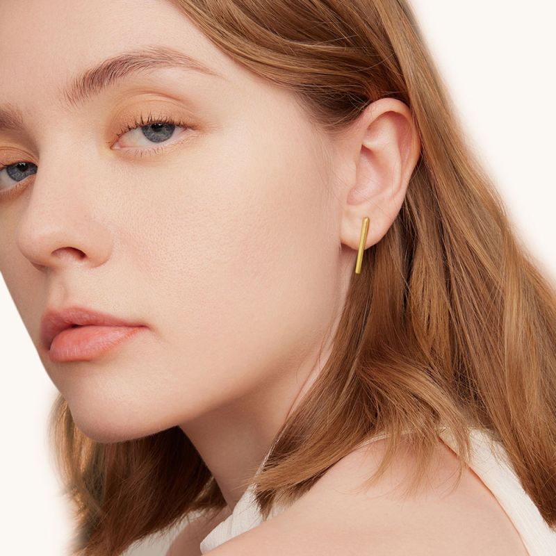 Long Bar Stud Earrings