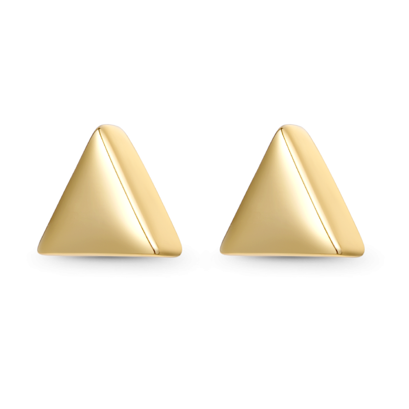 Gold Triangle Stud Earrings