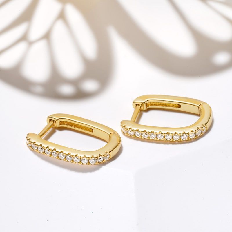 Pave Huggie Stud Earrings