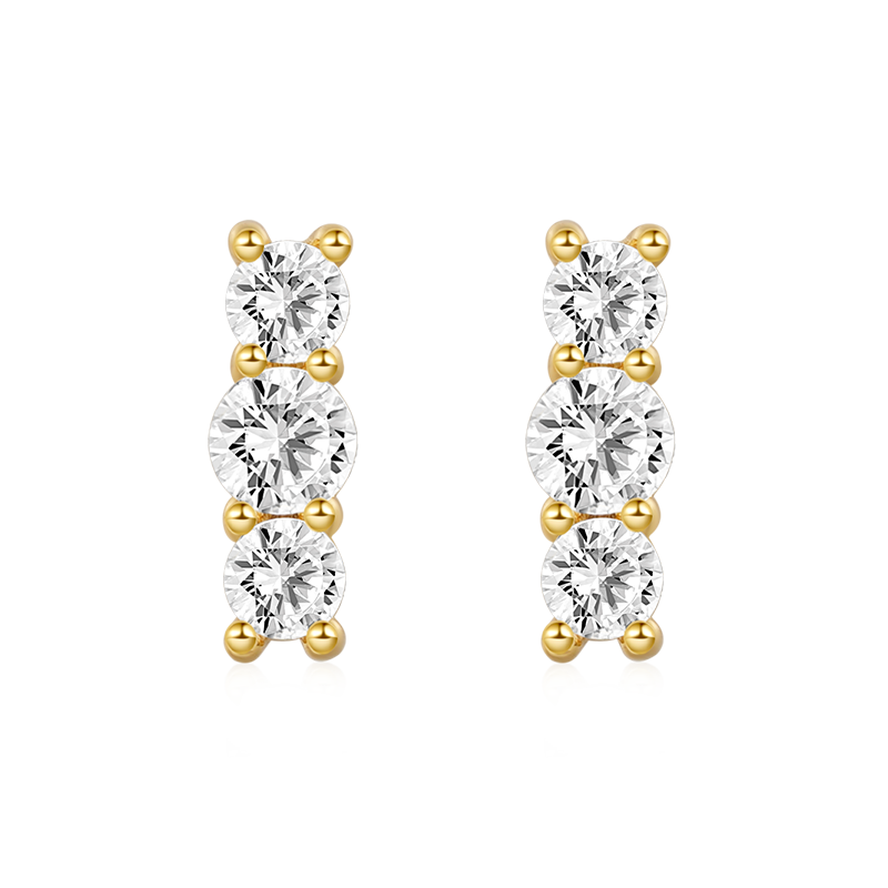 Stacked Diamond Stud Earrings