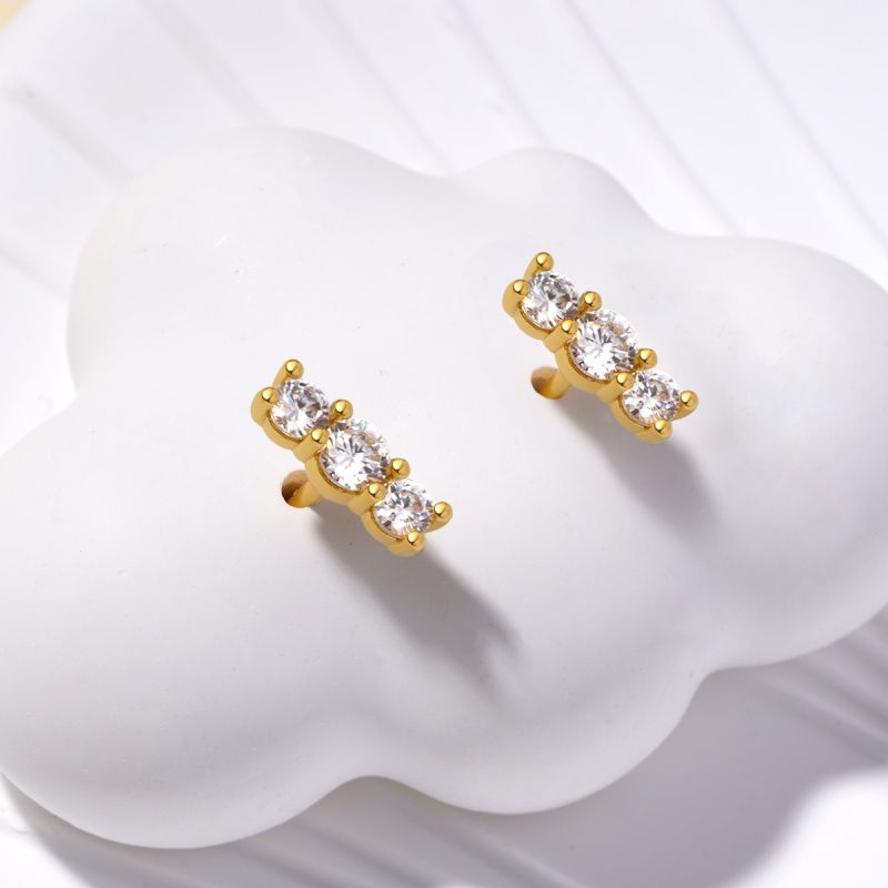 Stacked Diamond Stud Earrings