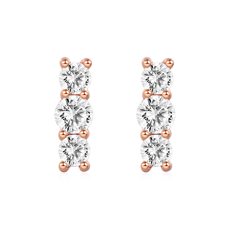 Stacked Diamond Stud Earrings