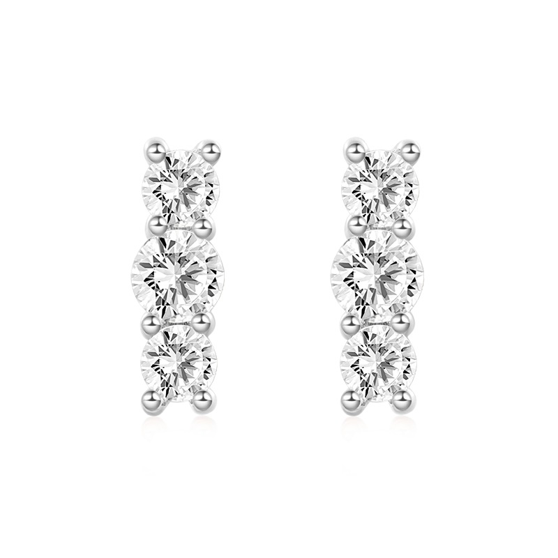 Stacked Diamond Stud Earrings