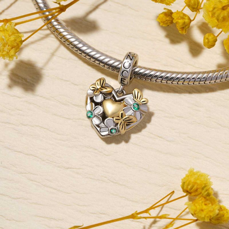 Butterfly Love Flower Pendant