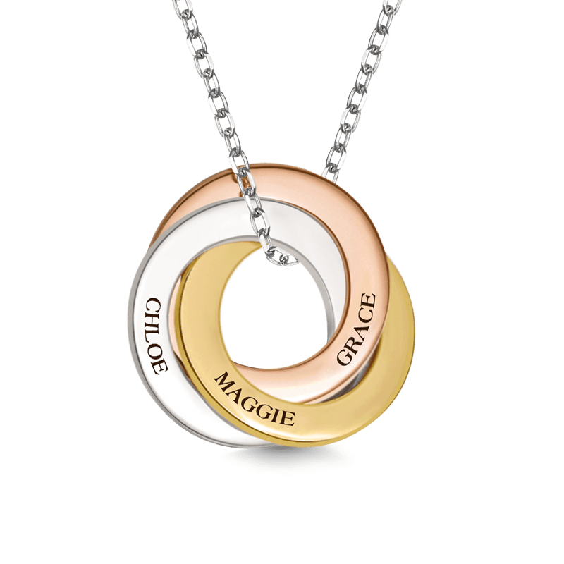 Engraved Names Round Necklace