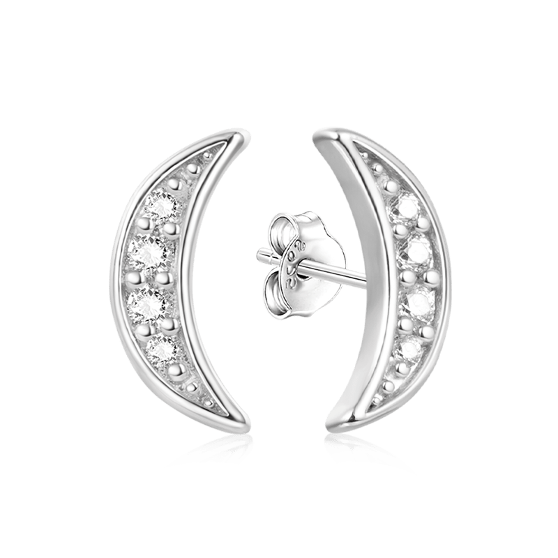 Half Crescent Moon Earrings