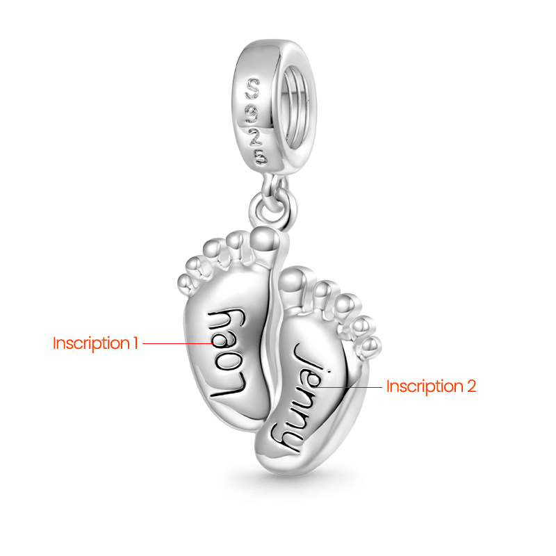 Engravable Baby Feet Pendant