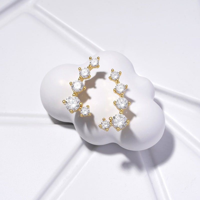 Five CZ Stud Earrings