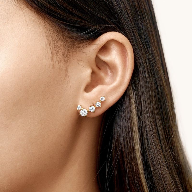 Five CZ Stud Earrings