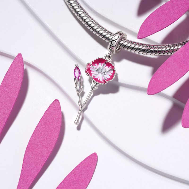 Jan.Birthday Flower Carnation Pendant
