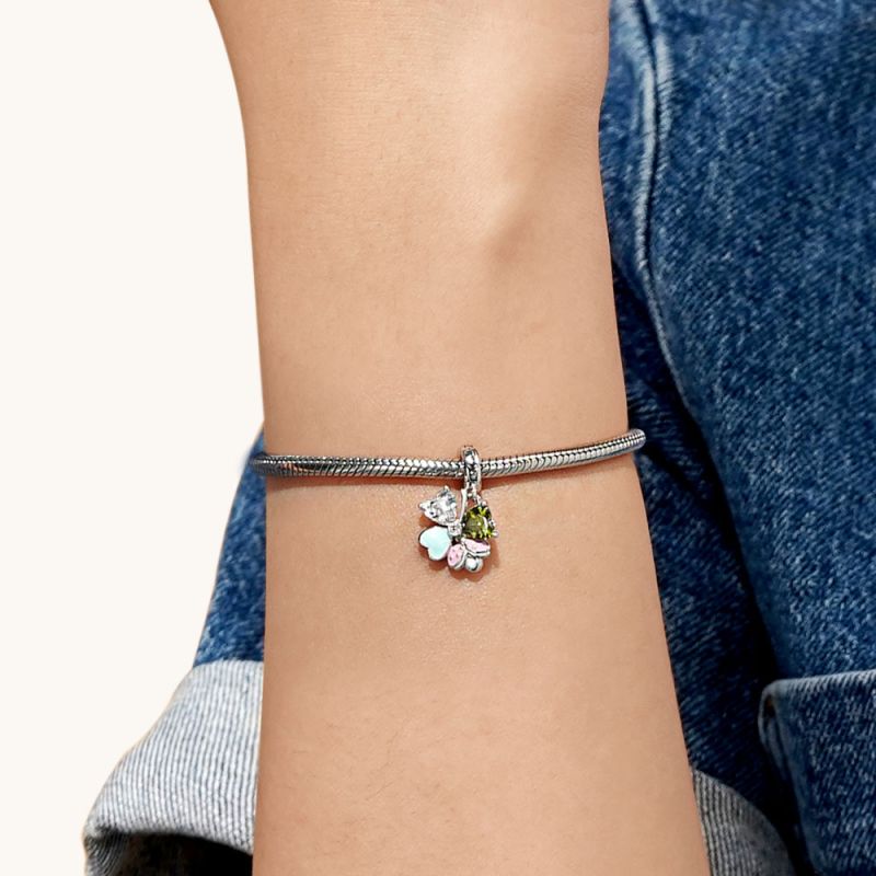 Lucky Ladybug Clover Pendant