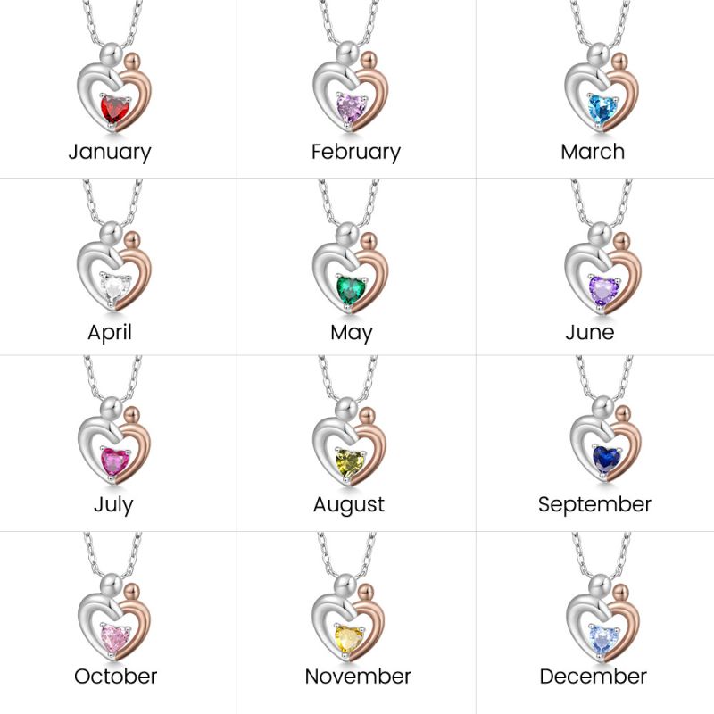 Hugging Birthstone Necklace