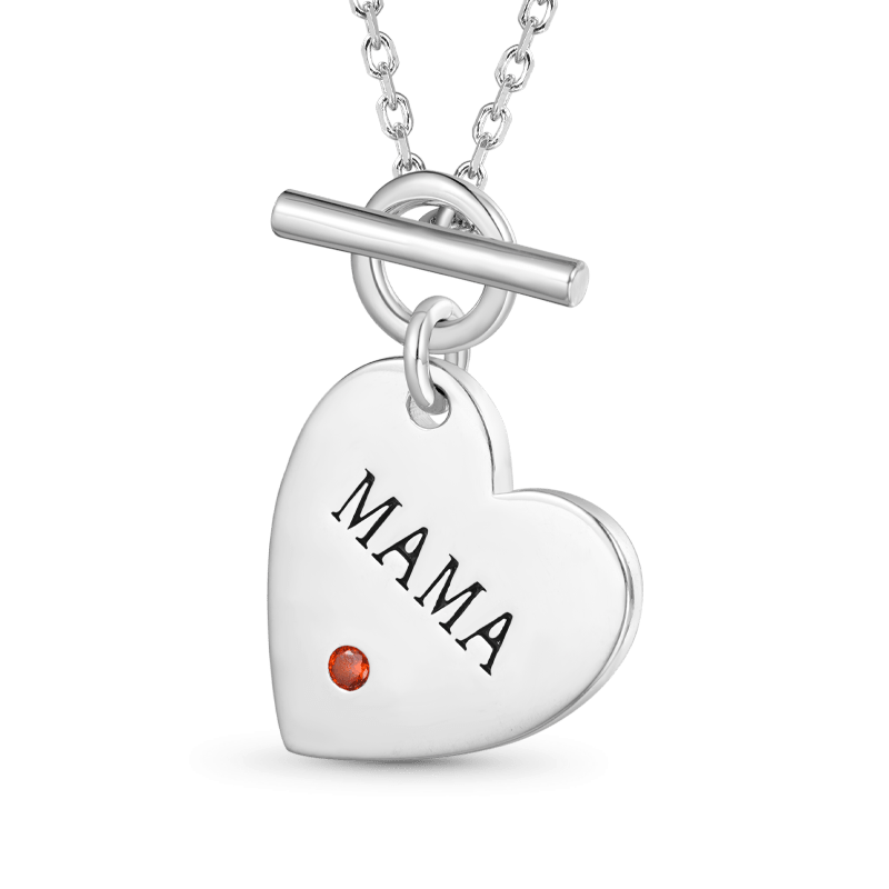 Birthstone Heart MAMA Necklace