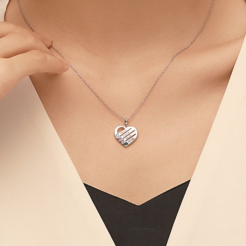 Personalized Heart Family Necklace