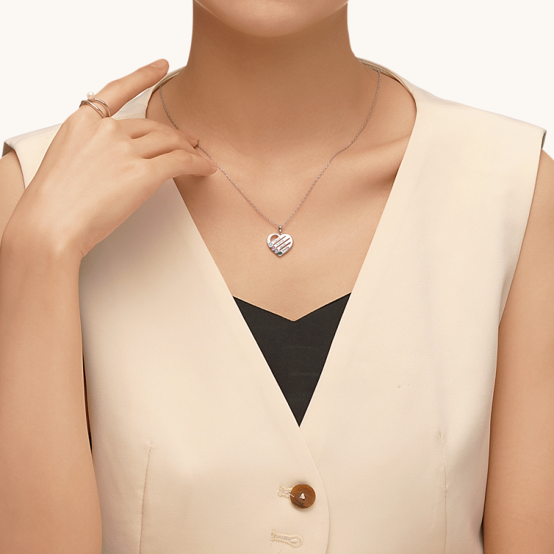 Personalized Heart Family Necklace