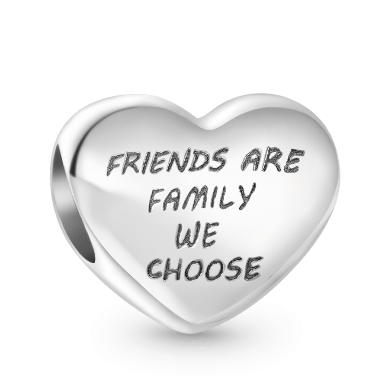 Friends Are Family We Choose Love Heart Charm