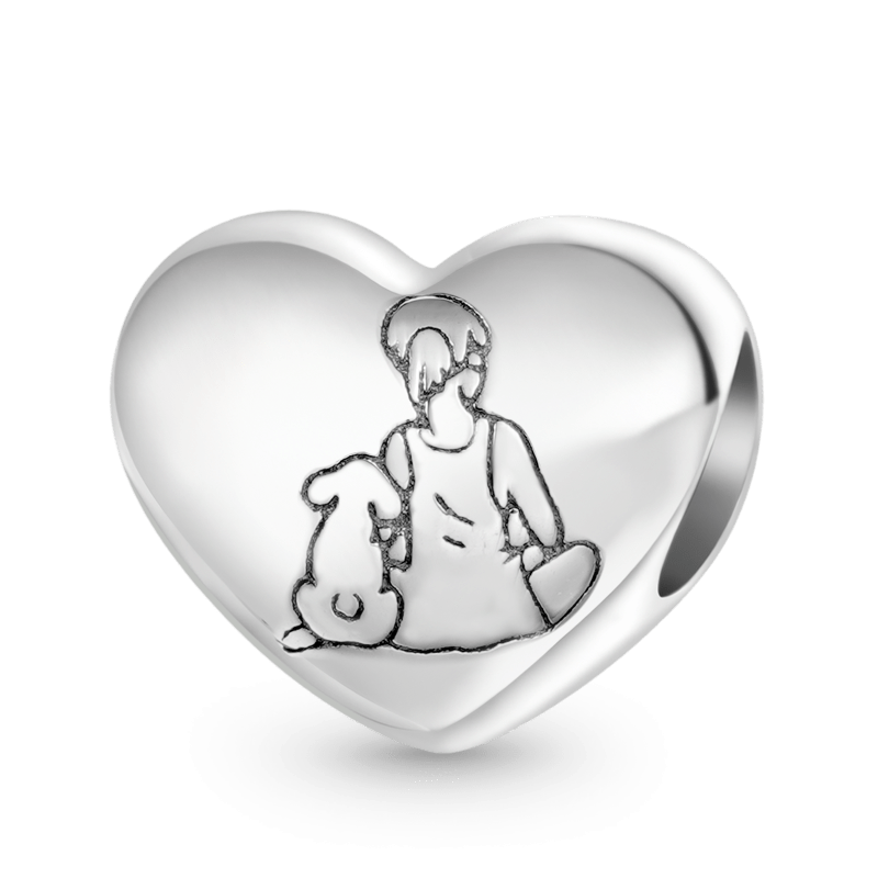 Little Girl & Puppy Heart Charm