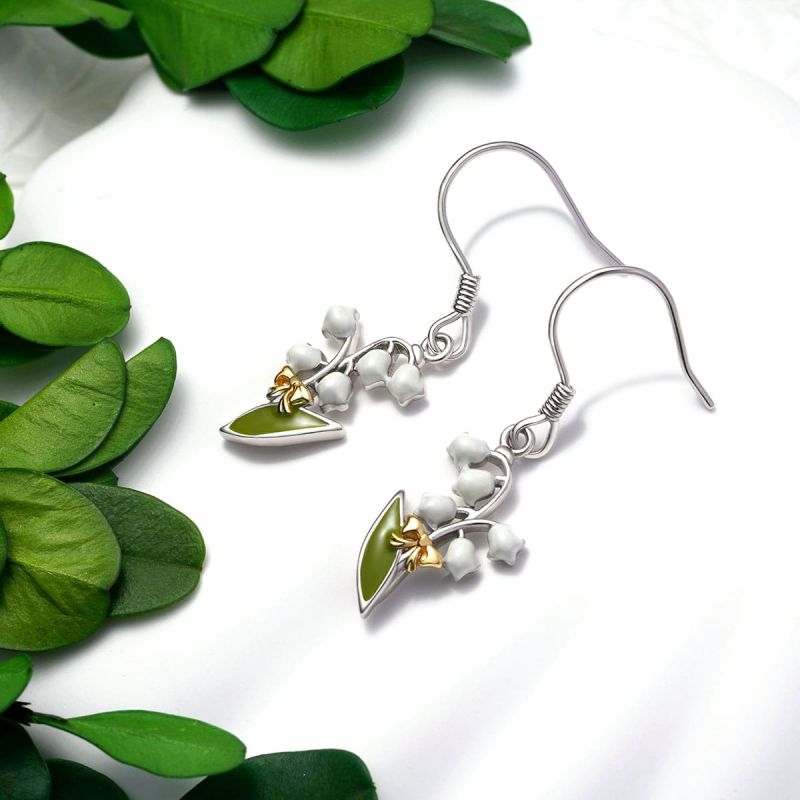 Lily of the Valley Flower Dangle Earrings
