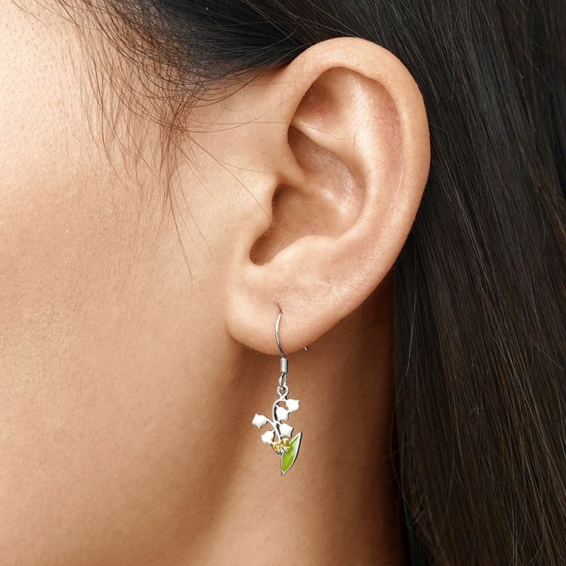 Lily of the Valley Flower Dangle Earrings