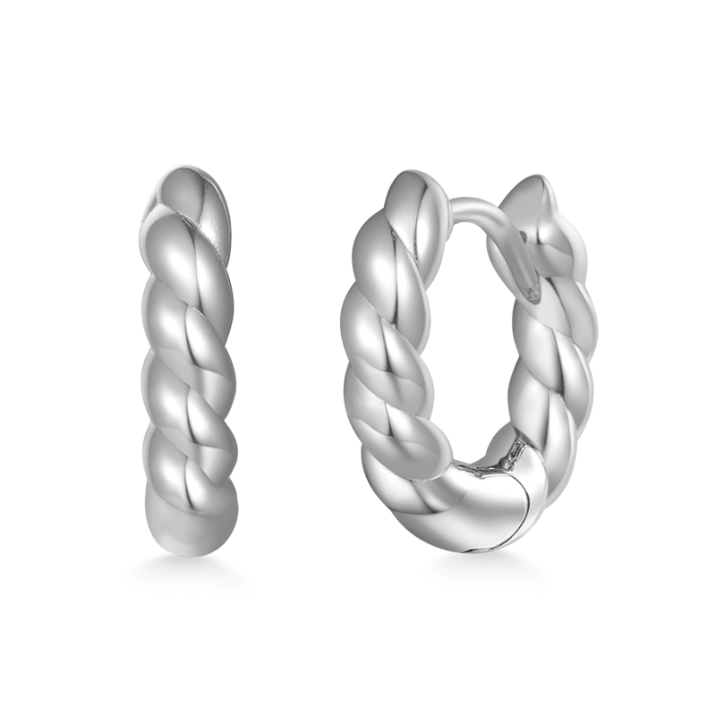 Twist Rope Design Hoop Earrings