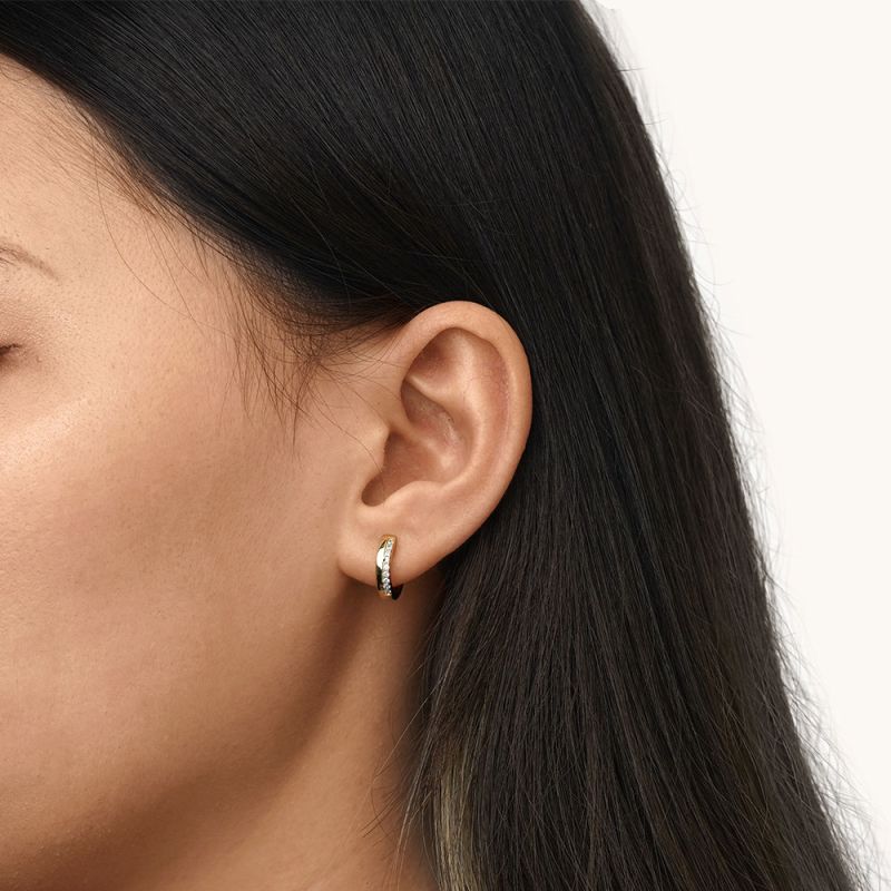 Diamond Hug Hoop Earrings