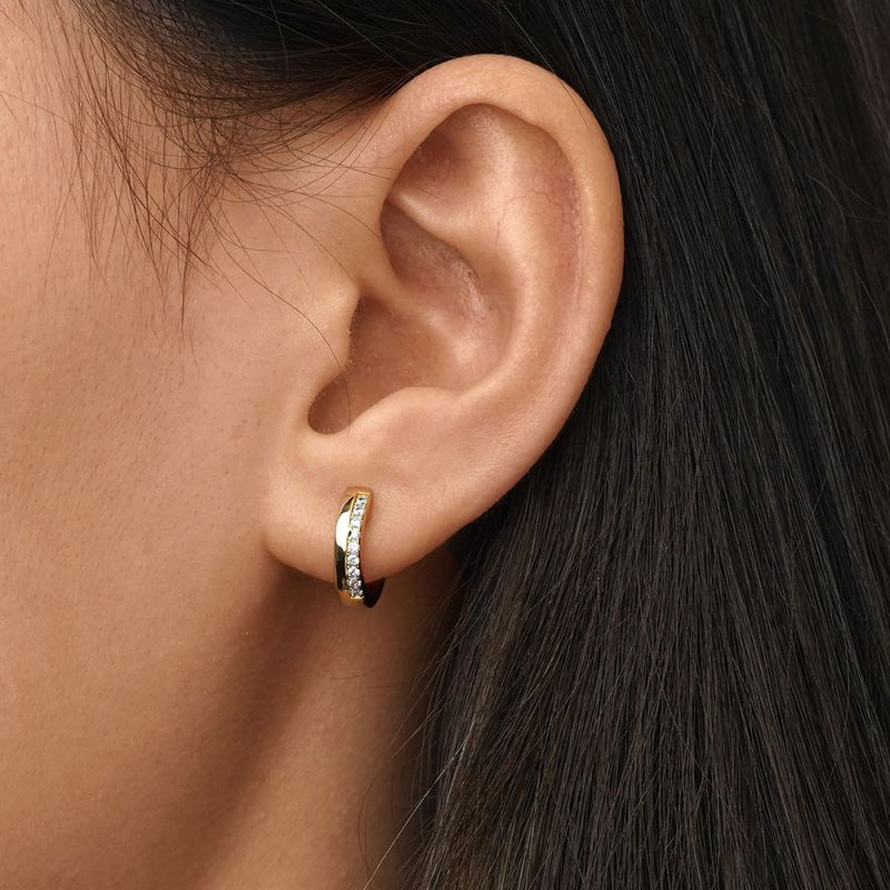 Diamond Hug Hoop Earrings