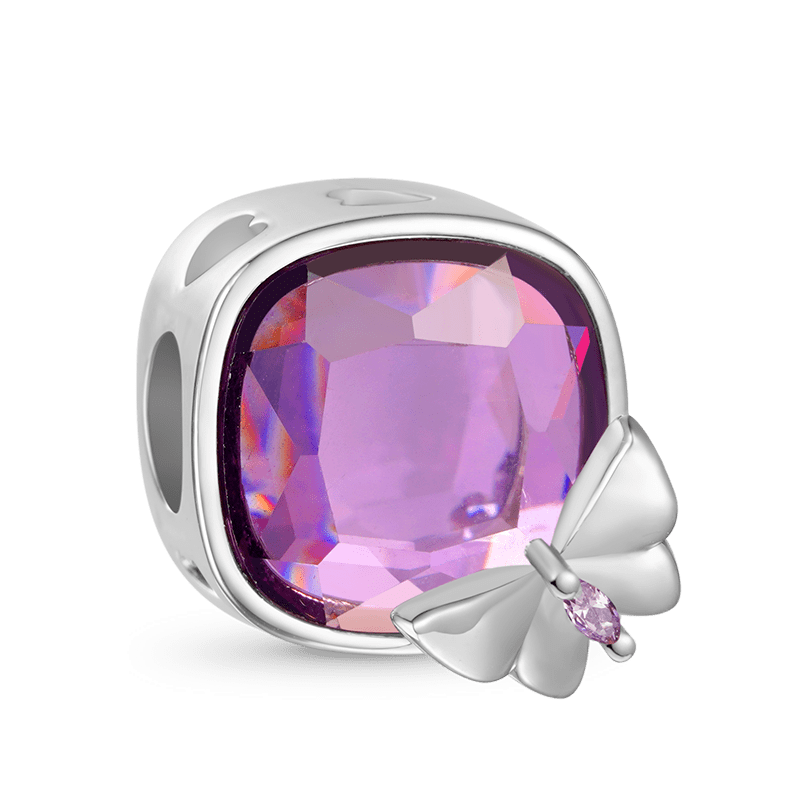 Amethyst Stone Butterfly Charm