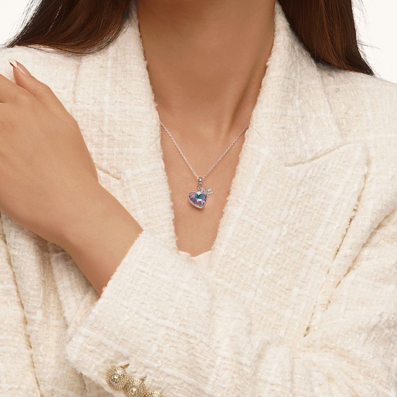 Dragonfly Purple Heart Charm