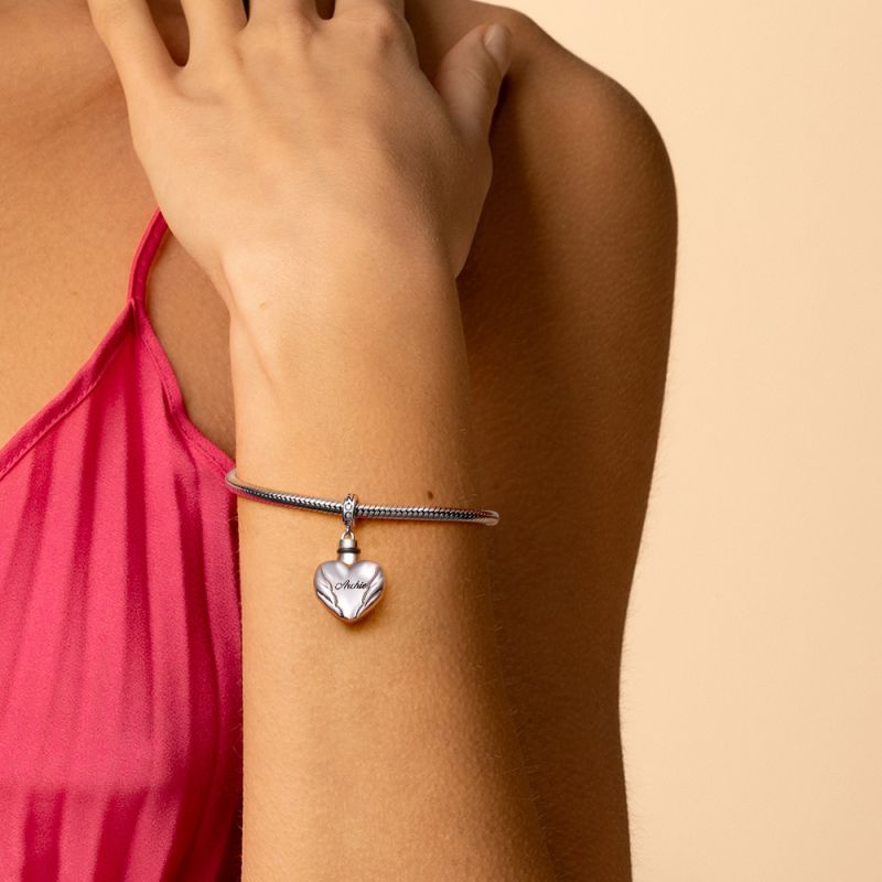 Angel Wings Heart Urn Ashes Pendant