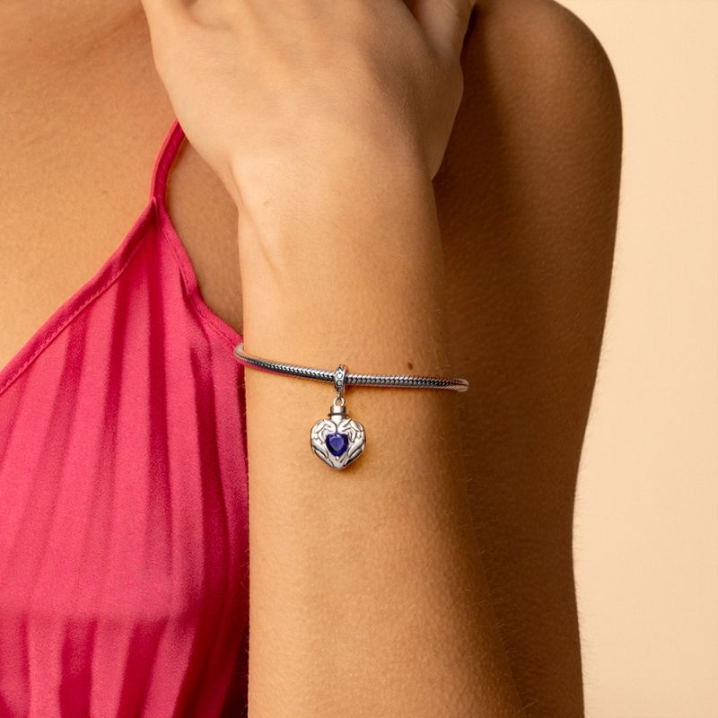 Engravable Heart Birthstone Urn Ashes Pendant