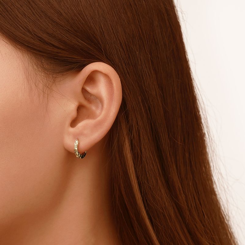 Texture Hoop Earrings