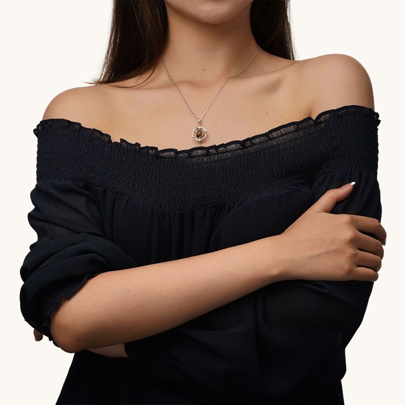 Rotatable Tigereye Galaxy Pendant