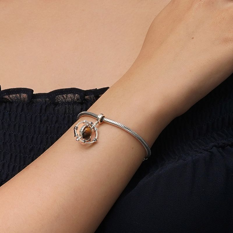 Rotatable Tigereye Galaxy Pendant