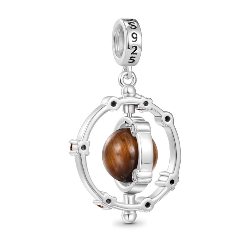 Rotatable Tigereye Galaxy Pendant