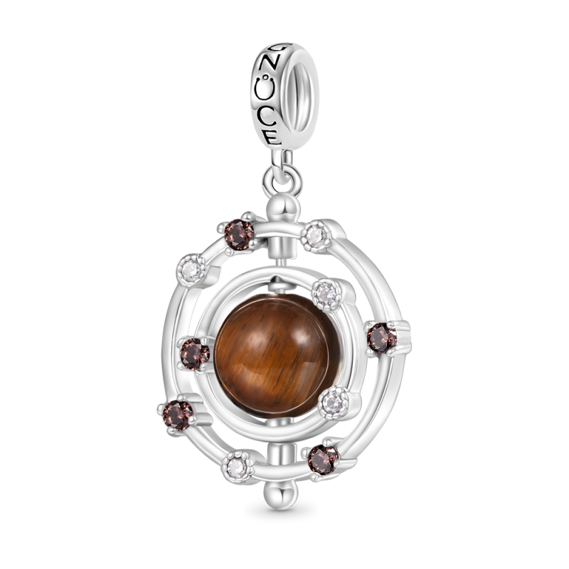 Rotatable Tigereye Galaxy Pendant