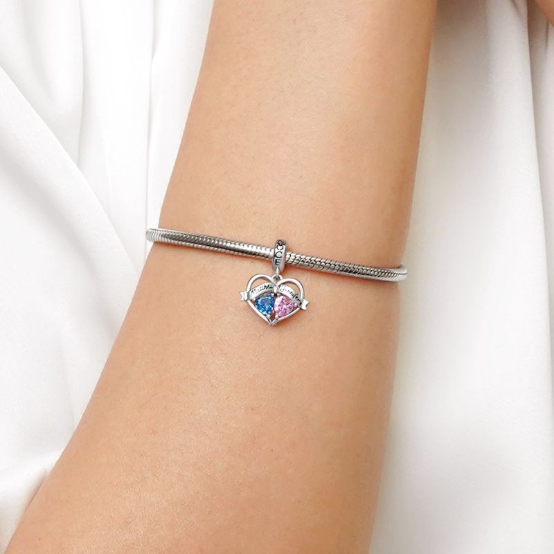 Double Heart Engravable Pendant