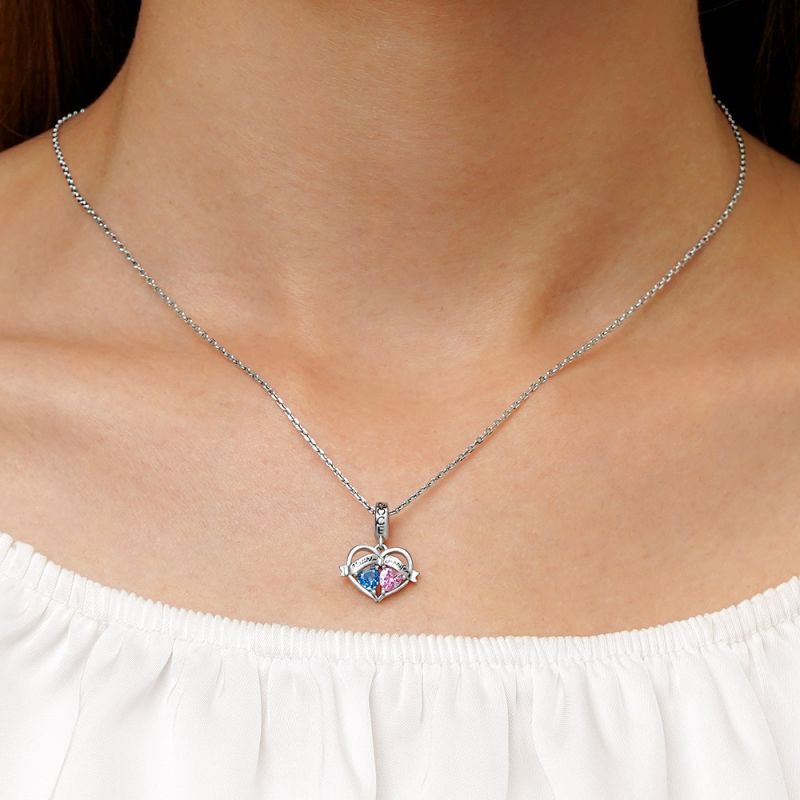 Double Heart Engravable Pendant