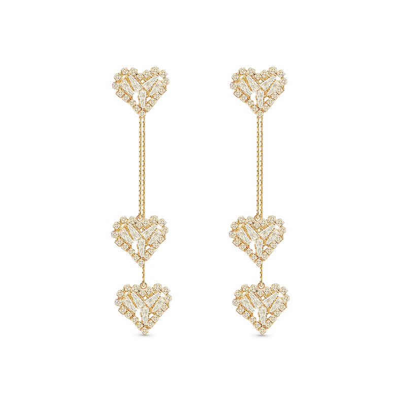 Tassel Heart Crystal Earrings
