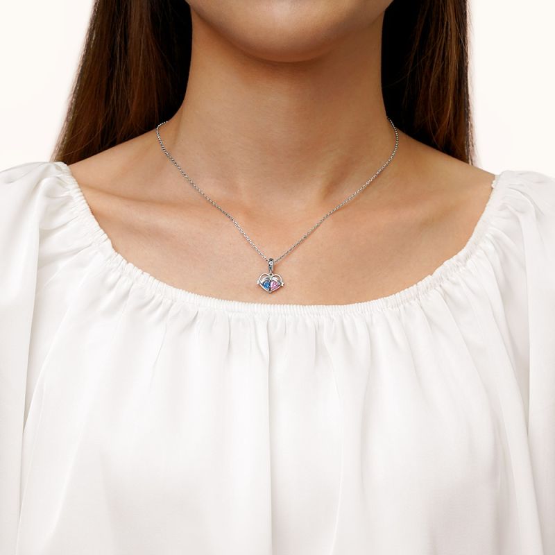 Double Heart Engravable Pendant